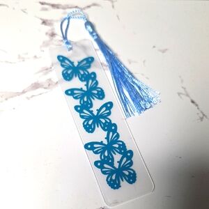 Teal Butterfly Bookmark with Tassel